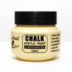 Little Birdie Home Decor Chalk Paint Lemon Chiffon - 120ml |Chalk Paint for Wood Furniture, Wall, Home Decor, Glass, Terracotta Pots & Matte Acrylic Chalk Paint | Multi Surface Paint