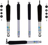 Bilstein Pair of Front and Rear B8 5100 Series Shock Absorbers and Single Steering Stabilizer for 2017-2022 Ford F-250 F-350 Super Duty 4WD with 2-2.25" Lift 24-274951 33-306254 24-286558