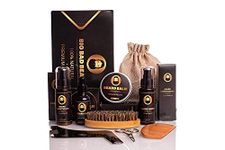 BIG BAD BEARDS-All In One Premium Beard Grooming Kit For Men, Perfect Gifts for Father, Brothers, Boys Set of Beard Wash, Conditioner, Balm, Oil,Brush,Comb, Shaping Tool, Scissors Beard Grooming Set