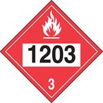 Accuform Hazard Class 3, 1203 (Gasoline), Adhesive Vinyl 4-Digit DOT Placard, 10.25" x 10.75", MPL733VS1