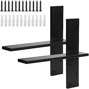 Cskunxia 2 Pack Free Hanging Shelf Bracket, Heavy Duty T Shelf Bracket with Screws, Floating Shelf Brackets, Granite Countertop Support Brackets, Shelf Brackets 12 inch
