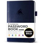 Clever Fox Password Book with Alphabetical Tabs – Hardcover Address Keeper Log – Medium Journal for Seniors, Home Office Gifts (Dark Blue)