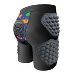 Snowboard Impact Shorts for Boys, Padded Protection Shorts for Basketball, Cycling, Riding, Paintball, Soccer, Volleyball Yellow YXL