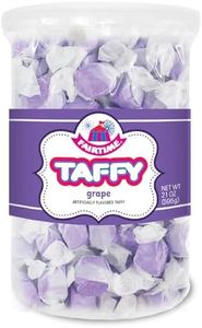Fairtime Purple Grape Taffy, 21 oz Jar - Individually Wrapped Saltwater Taffy for Soft and Chewy Candy Gifts, Wedding Candy Favors for Guests, Buffet, Party, Wedding Favors, Candy Bowl or Goodie Bags