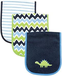 Luvable Friends Unisex Baby Cotton Burp Cloths with Fiber Filling, Dinosaur, One Size