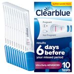 Clearblue Pregnancy Test, Ultra Early Advanced Pregnancy Test (10 MIU/ml) Value Pack, Results 6 Days Early, 99% Accurate Results, 10 Tests