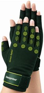 Hempvana Green Relief Compression Gloves, As Seen On TV, Arthritis Relief for Hands, Fingers & Wrists, Adjustable, Non-Slip