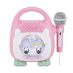 Singimals Kids Karaoke Speaker with Microphone - Unleash Your Child's Inner Superstar, Bluetooth v5.1, 12H Playtime, 5W Speaker, Multicolor LED Lighting, Shimmer The Unicorn