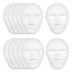 12Pcs Paper Masks Craft DIY, Paper Mache Masks, White Full Face Party Masks Paintable Art Cosplay Masks for Party(2 Sizes)