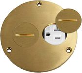 ENERLITES 975501-C Screw Cap Floor Box Cover, 4" Diameter, 20A Tamper-Weather Resistant Receptacle Outlet, Watertight Gaskets, 975501-C, UL Listed, Brass, 6. Brass Screw Cap, 4" Screw Cap