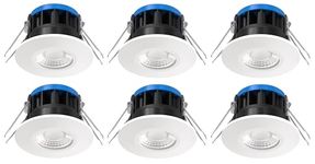 Bright Source All in One Switchable Wattage 8w/10w LED Downlight - 4 Colour Temperatures - 2700K 3000K 4000K 6000K - 3 Bezels IP65 Warm White Cool White Daylight White Spotlight - Pack of 6