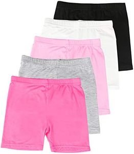 BOOPH Girls Dance Shorts Breathable Bike Short for Sports Dance Underdress 2-10Y, Multicolor 5 Pack, 8-10 Years