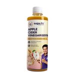 Sugar.Fit Apple Cider Vinegar with The Mother 500 ml, Infused with Turmeric & Cinnamon to Boost Immunity, Manage Weight, Reduce Bloating, Healthy Skin & Hair | Raw, Unfiltered & Unpasteurized