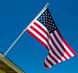 Flag Pole Kit: Includes Tangle Free Flag Pole, Flag Pole Bracket and American Flag - Made in USA. Great for Residential or Commercial. Brushed Aluminum Flag Pole.