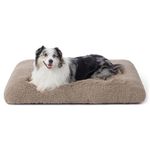 Bedsure Dog Crate Bed Extra Large - XL Fluffy Dog Crate Mattress Washable with Anti Slip Bottom,Anxiety Pillow Cushion for XLarge Pets, Camel, 104x69cm