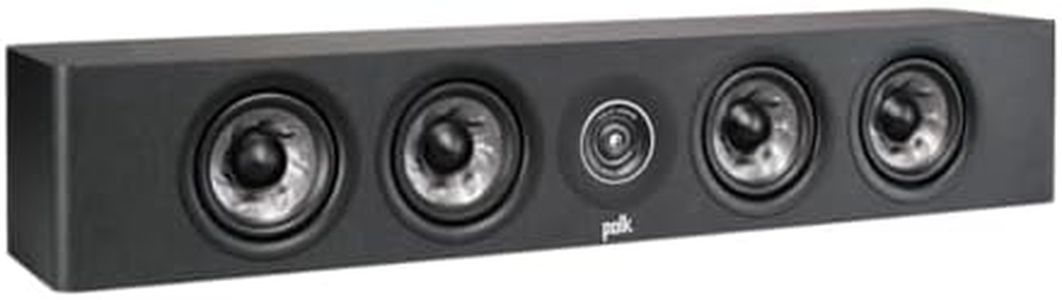 Polk Audio Reserve Series R350 Slim Center Channel Loudspeaker, Doubles as Left/Right Surround Speaker, 1" Pinnacle Ring Tweeter & Four 4" Turbine Cone Woofers, Dolby Atmos & IMAX Enhanced, Black