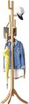 Vriccc Coat Rack Freestanding, Bamboo Cactus Coat Tree, Adjustable Height Wooden Coat Stand with 6 Hooks, kids coat rack, Used In The Bedroom Living Room, Office To Hang Clothes, Hats, Bags