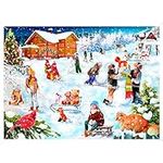 THE TWIDDLERS - Christmas Wall Fabric Tapestry, 185x110cm - Festive Winter Snow Xmas Scene Hanging Backdrop Decor