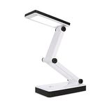 KINGGOO Portable Folding LED Table Lamp Desk Light Sensitive Touch Control 3 Levels Adjustable Brightness Dimmable USB Charging Port 4 * AA Batteries Powered.