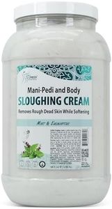 SPA REDI - Foot Cream, Sloughing Lotion, Mint and Eucalyptus 128 Oz - Pedicure Massage Foot Care for Dry Cracked Feet, Scrub Gently, Exfoliating, Smooths and Eliminates Buildup of Dead Skin