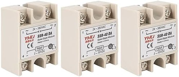 BlueStars 3PCS SSR-40DA Solid State Relay DC Input AC Output, 3-32V/DC to 24-380V/AC Single Phase SSR-40DA Solid State Relay Module