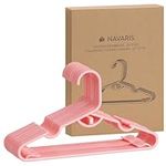 Navaris Baby Hangers for Childrens Clothes - Kids Coat Hanger Set for Newborn Babies to Young Children - Closet Organization for Clothing - Set of 20 - Pink