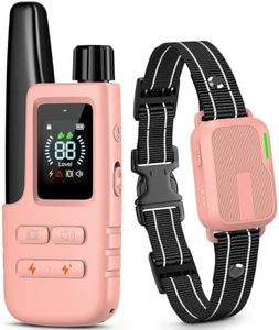 Dog Shock Collar - 4500FT Dog Training Collar with Remote for 10-120lbs Small Medium Large Dogs, IPX8 Waterproof Rechargeable Dog eCollar with Beep(1-8) Vibration(1-16) Safe Shock(1-99)(Pink)