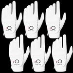 FINGER TEN Golf Gloves Men Right Left Handed Golfer Mens Glove RainGrip Hot Wet Weather Value 6 Pack, All Weather in White Medium/Large (White, Medium/Large, Left)