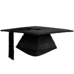 Ashington Fitted Graduation Cap - British Style Quality Mortarboard Choose Size for Academic Costume Small Black