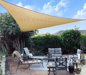 AXT SHADE Triangular Awning 3.6 x 3.6 x 3.6 m, Breathable, Water-Permeable Sun Protection, Weather Protection, Wind Protection, HDPE with UV Protection for Patio, Balcony, Garden, Sand