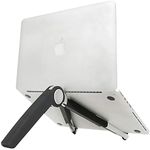 Laptop Stand Adjustable Portable Tablet Holder - Multifunction Folding Bracket, Fits Notebooks from 10" - 17" and All Tablets, for ipad, MacBook, Acer, ASUS, HP, DELL Conventional-2 Black