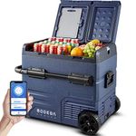 BODEGACOOLER 12 Volt Car Refrigerator 59 Quart, 12v Portable 55L Car Fridge Freezer, -4℉-68 Car Cooler 12/24V DC and 100-240V AC for RV, Outdoor, Camping and Travel, Dual Zone WiFi APP Control