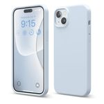 elago Compatible with iPhone 15 Plus Case, Liquid Silicone Case, Full Body Protective Cover, Shockproof, Slim Phone Case, Anti-Scratch Soft Microfiber Lining, 6.7 inch (Light Blue)