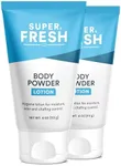 Super Fresh Body Powder Lotion, Talc Free, Anti-Chafing, Deodorizing - No Mess Body Powder for Men and Women, 4 fl oz - 2 Pack