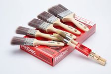 ProDec 7 piece Premier Trade Synthetic Paint Brush Set for a Smooth Finish with Emulsion, Gloss, Satin Paints on Walls, Ceilings, Wood, Metal, 2x 1.5, 2x 2, 1x 3 inch +2 Free Sash Brushes