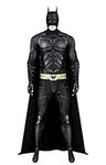 Adult Bat Super Hero Costume Men Dark Jumpsuit Knight Cosplay Cape Outfit with Mask for Halloween Party