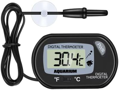 Zacro Digital Aquarium Thermometer, Fish Tank Thermometer, Water Thermometer with Large LCD Display, Reptile Thermometer for Fish Tank Water Terrarium