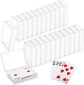 Tebery 24 Pack Blank Playing Card Case Clear Card Deck Box Snaps Closed, Empty Plastic Storage Box Holder for Bank Cards, Business Cards, Game Card