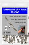 Satin Silver Nickel Wood Screws 9 X 3 Inchextra Long Door Hinge Screws Door Security Screws 24 Pack