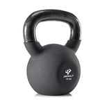 The Indian Made Jimwalt Black Series Premium Half Coating Neoprene Kettlebell 2KG to 48KG (???? ?? ???? ??? ????? ???, Proudly Made in India) (24 KG (52.91 LBS))