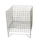 Pentrum Large White Square Dump Wire Metal Bin Storage Basket Shop Market Display