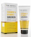 Dr. Sheth's Ceramide & Vitamin C Sunscreen | SPF 50+ Pa+++ | In-Vivo Tested | For Bright Skin & Healthy Glow | Non-Greasy, Quick-Absorbing, No White Cast | UVA/B & Bluelight Protection | For Men & Women | For All Skin Type | 50 g