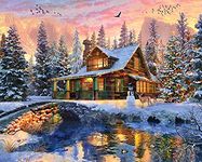 Springbok's 1000 Piece Jigsaw Puzzle Rocky Mountain Christmas