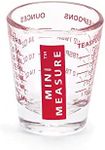 Kolder Mini Measure Heavy Glass, 20-Incremental Measurements Multi-Purpose Liquid and Dry Measuring Shot Glass, Red