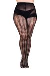 Gi&Gi Curvy Plus Size Pantyhose, Plus Size Women's Pantyhose Sheer Fancy 40 DEN N,1679, Black, XXL