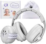 DITHIN Baby Headphones for Noise Newborn, 2-in-1 Baby Ear Muffs Noise Protection for 0-48 Months Infants Toddler, Infant Travel Essentials for Airplane White