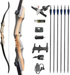 SHARROW 62" Recurve Bow Set Adult 30-50 Lbs Takedown Archery Set Hunting Bow and Arrow Set Adult Competition Bow Sportbow Hunting Recurvebow Set for Right Handed Training Hunting (bow set, 30Lbs)