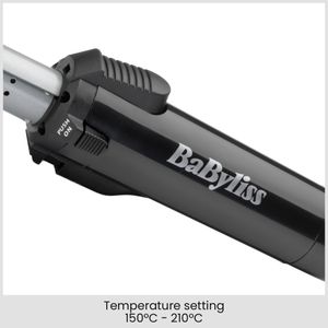 BaByliss Cordless Gas Hair Curler & Brush – 19mm Ceramic, Black