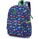 VX VONXURY Kids Backpack, Lightweight Cute School Backpack for Toddler Blue Dinosour Preschool Backpack Bookbag with Front Chest Buckle