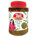 TOPS Pickle Green Chilli -900 gm | Prepared with the goodness of Mustard Oil